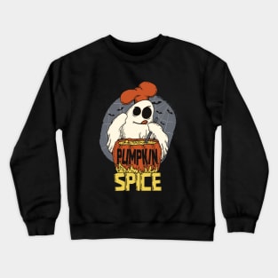 Cartoony Ghost Cooking Pumpkin Spice Crewneck Sweatshirt